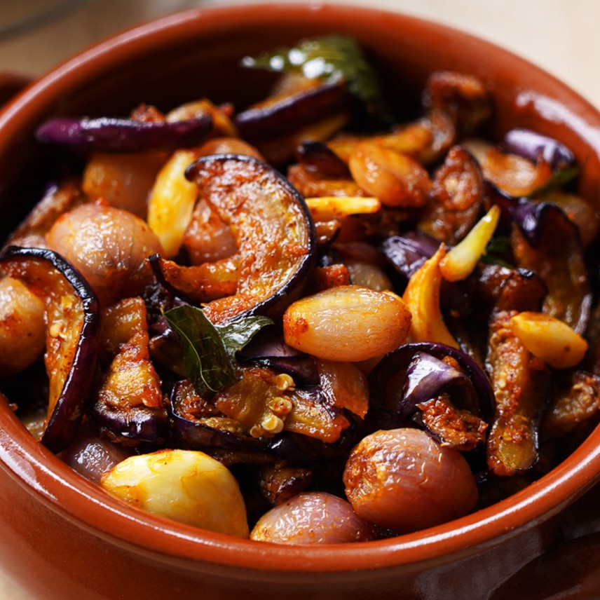 Sweet & Sour Eggplant - Sri Lankan dish from our Hikkaduwa cooking class menu