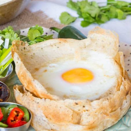 Egg Hoppers - Sri Lankan dish from our Hikkaduwa cooking class menu