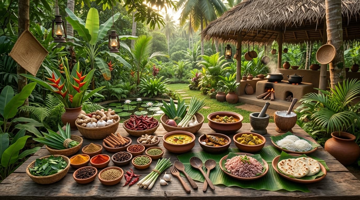 Visitors exploring a local produce market in Sri Lanka