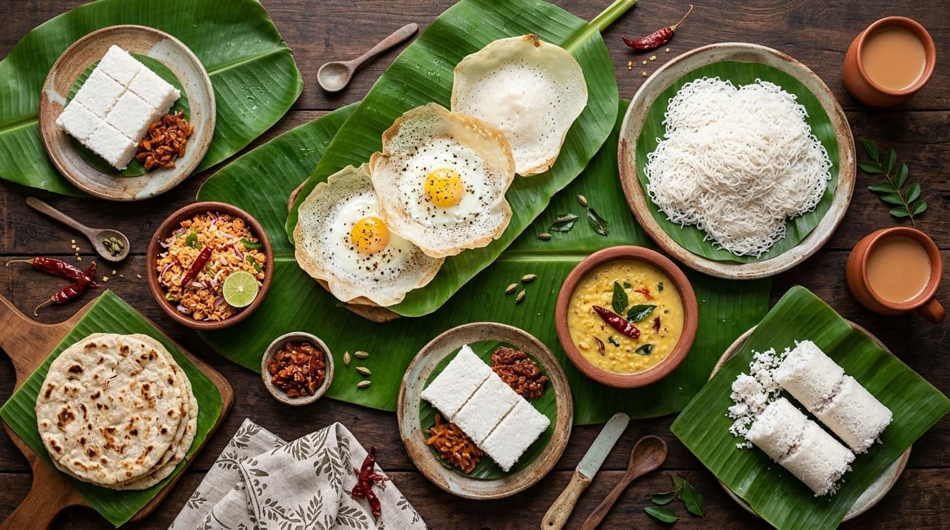 String hoppers, a popular Sri Lankan breakfast food
