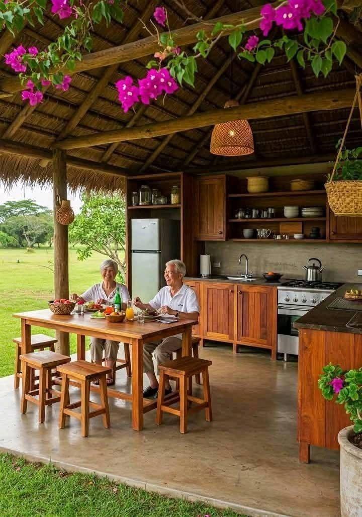 Garden kitchen cooking area