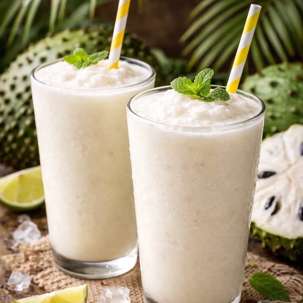 Soursop Juice - traditional Sri Lankan welcome drink served at our Hikkaduwa cooking class