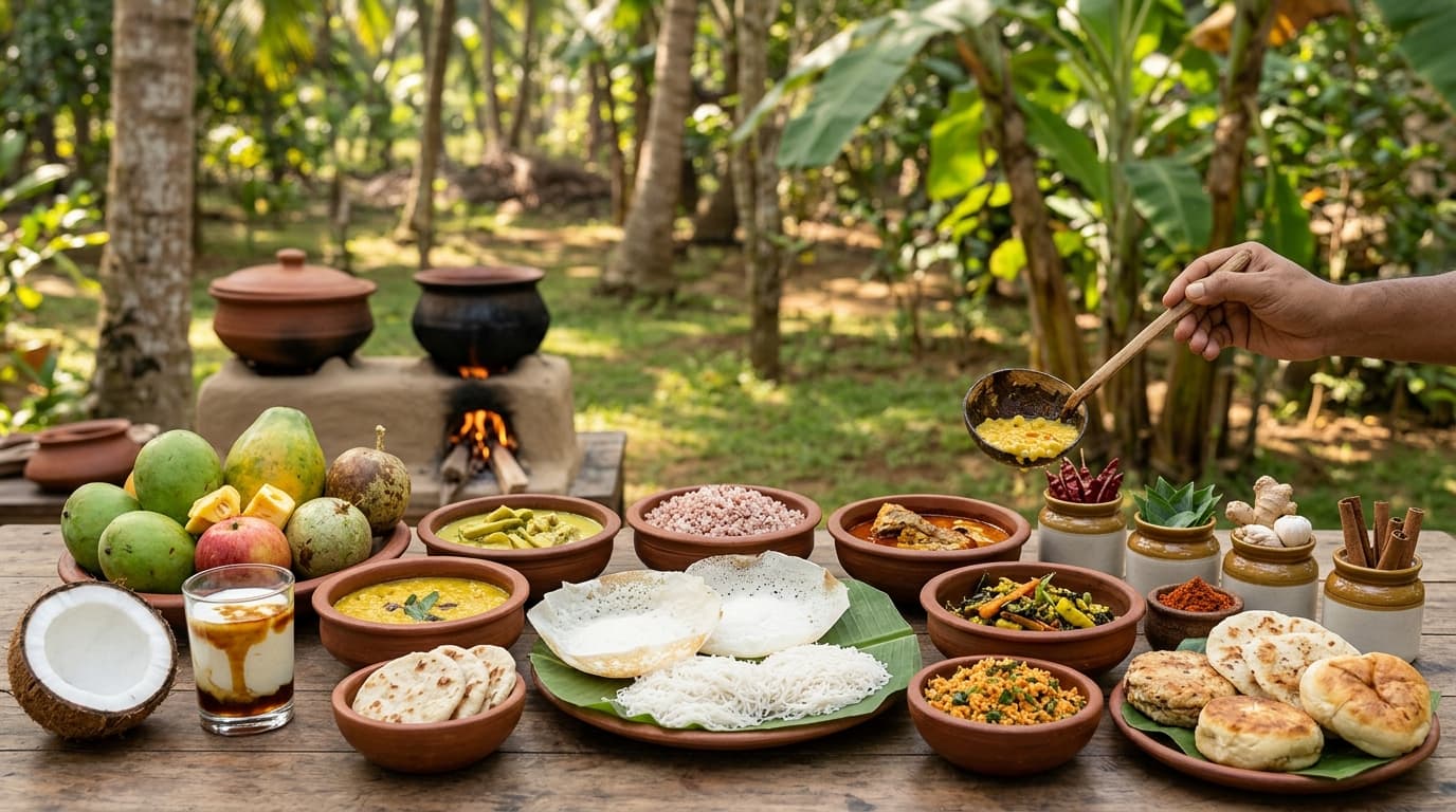 Hoppers served as a traditional Sri Lankan meal