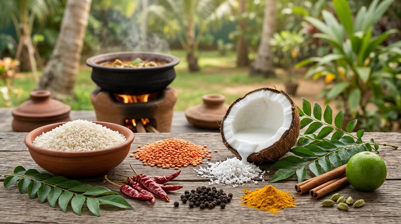 Traditional Sri Lankan spices and cooking ingredients